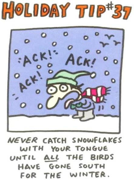Bird and Snow Christmas Cartoon