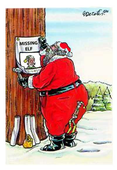 Elf lost in Santa's big rearend
