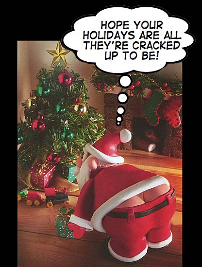 Santa shows his crack