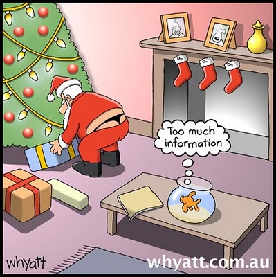 Goldfish see Santa wearing a G-String. Too Much Information