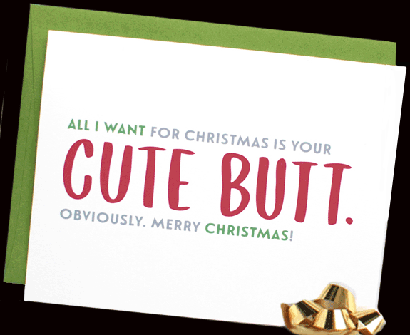 A cute adult Christmas Card.