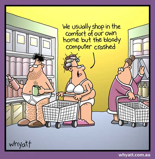 Online Shopping Cartoon