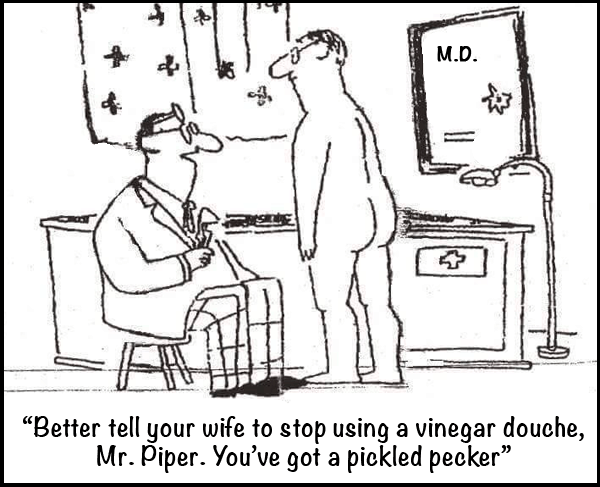 Doctor tells man his wife should stop using vinegar.