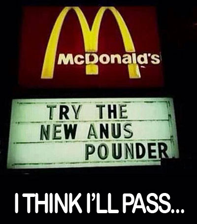 a funny McDonald's signs