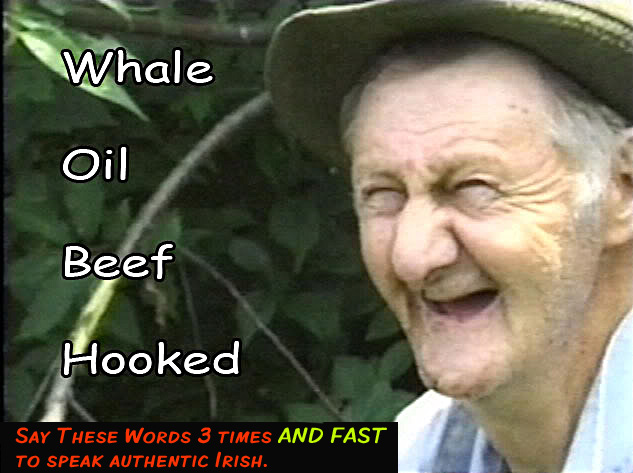 Say these words 3 times and fast to speak authentic Irish. Whatl Oil Beef Hooked