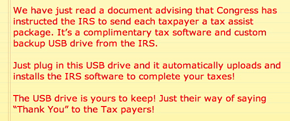 Message from IRS