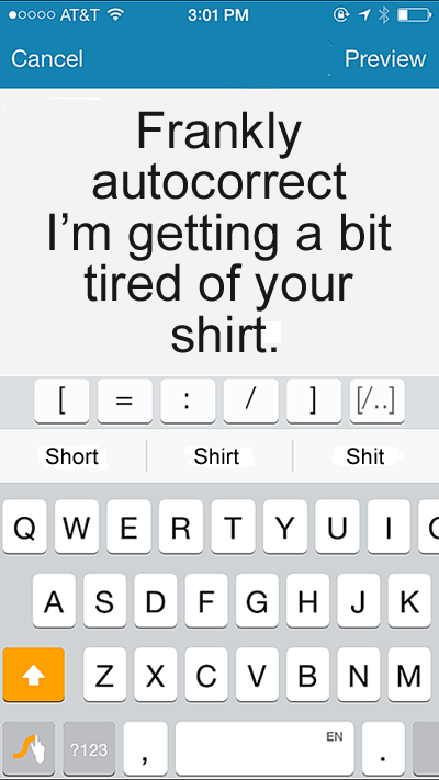 a funny cartoon saying about autocorrect.