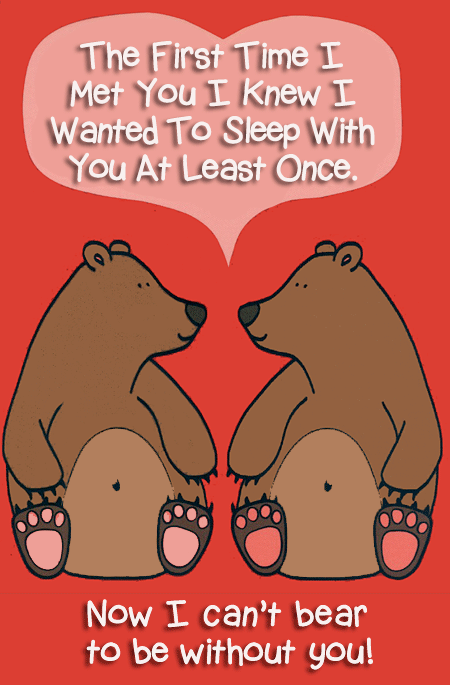 a cute valentine's day cartoon about two bears